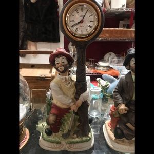 Vintage melody in motion whistling clown clock